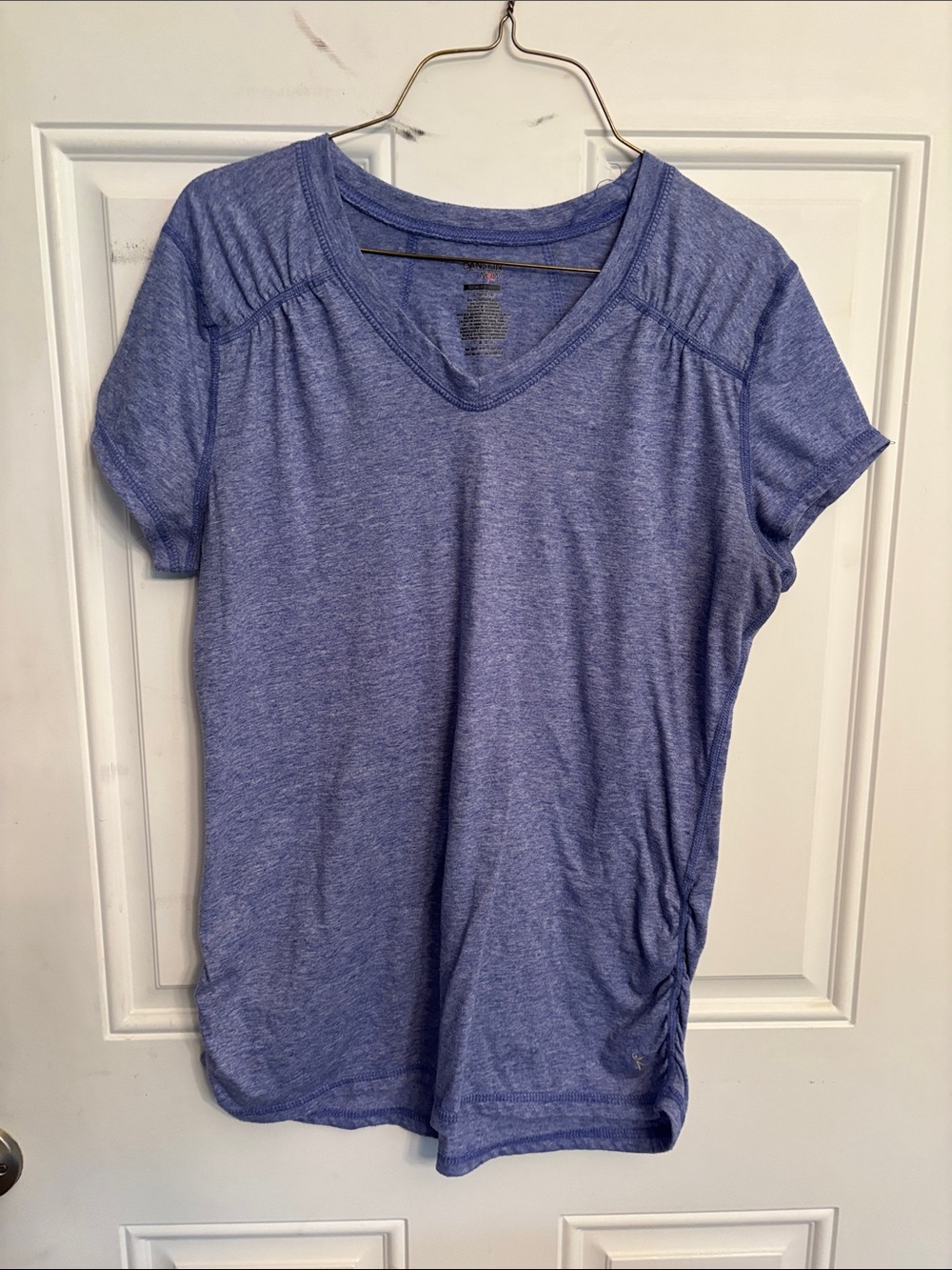 Mudd Heathered Blue V-Neck Short Sleeve Top
